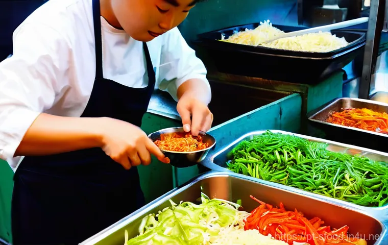 전주 비빔밥 길거리 스타일 - **Prompt 1: Traditional Jeonju Bibimbap in a Refined Setting**
    "A meticulously composed, vibrant...