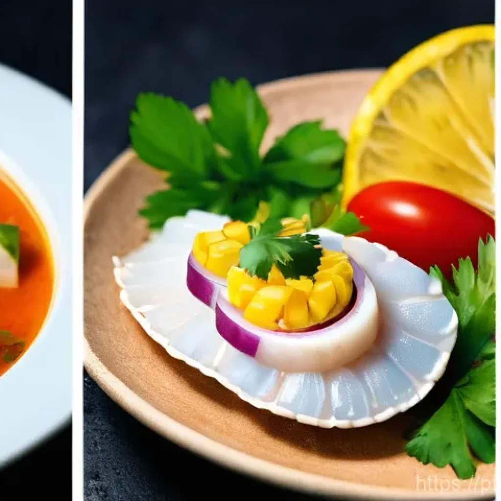 페루 세비체 신선한 재료 선택법 - Here are three detailed image prompts in English, inspired by the provided text about ceviche and ad...